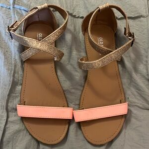 Gold and coral Old Navy sandals